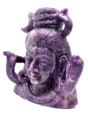 Shiva Handmade in Lepidolite Carving - Lord Shivshankar in crystals and gemstones | Reiki/Chakra/Healing/Energy - 7.8 inches and 3.62 kg