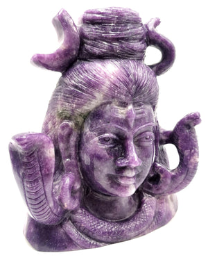 Shiva Handmade in Lepidolite Carving - Lord Shivshankar in crystals and gemstones | Reiki/Chakra/Healing/Energy - 7.8 inches and 3.62 kg