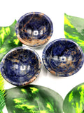 Beautiful Sodalite hand carved round bowl - 2 inches diameter - Crystal Healing - ONE BOWL ONLY