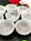 Set of 8 beautiful White Quartz hand carved round bowls - 2 inches diameter and total weight 500 gms (1.1 lb) - EIGHT BOWLS