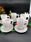Beautiful White Quartz Tea Cup & Saucer - ONLY 1 Cup and 1 Saucer