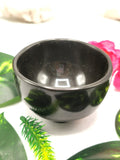 Beautiful black agate hand carved round bowl - 3 inches diameter and 215 gms (0.47 lb) - ONE BOWL ONLY