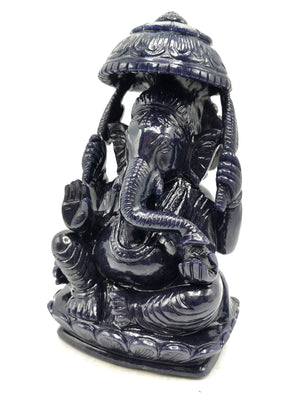 Blue Aventurine Handmade Carving of Ganesh - Lord Ganesha Idol in Crystals and Gemstones - Reiki/Chakra/Healing -10 in and 4.17 kg (9.17 lb)