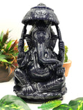 Blue Aventurine Handmade Carving of Ganesh - Lord Ganesha Idol in Crystals and Gemstones - Reiki/Chakra/Healing -10 in and 4.17 kg (9.17 lb)