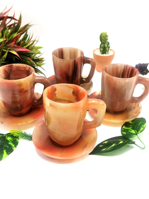 Beautiful Red Agate Tea Cup & Saucer - ONLY 1 Cup and 1 Saucer