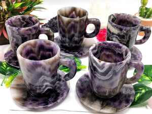 Chevron Amethyst Cup & Saucer - ONLY 1 Cup and 1 Saucer