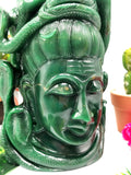Shiva Head in Dark Green Aventurine Carving - Lord Shivshankar in crystals and gemstones |Reiki/Chakra/Healing -7.5 in and 2.86 kg (6.29 lb)