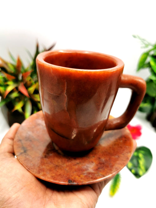 Beautiful Red Aventurine Tea Cup & Saucer - ONLY 1 Cup and 1 Saucer