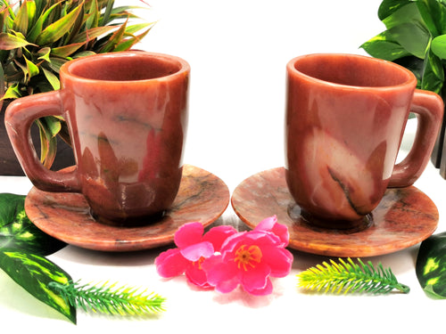 Beautiful Red Aventurine Tea Cup & Saucer - ONLY 1 Cup and 1 Saucer