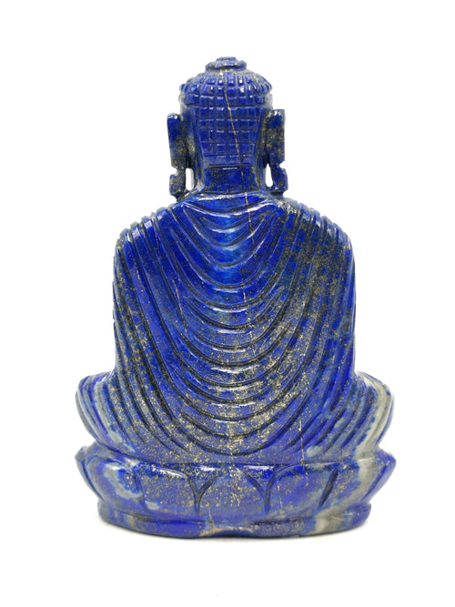 Lapis Lazuli Buddha - handmade carving of serene and meditating Lord Buddha - crystal/reiki/healing - 6 inches and 560 gms