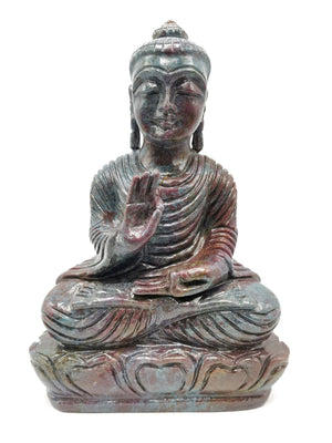 Large Ruby Kyanite Buddha - handmade carving of serene and meditating Lord Buddha - crystal/reiki/healing - 10 inches and 4.5 kg (11.25 lb)