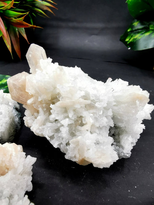Set of stillbite on prehnite mineral natural free forms (lot of 3 pieces) -reiki/energy/chakra/healing -2 to 4 inches and 0.43 kg (0.95 lb)
