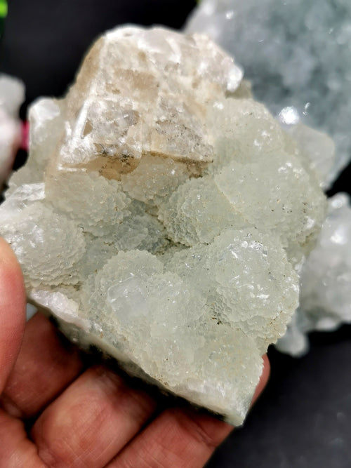 Set of apophyllite on quartz mineral natural free forms (lot of 5 pieces) -reiki/energy/chakra/healing -3 to 4 inches and 1.21 kg (2.66 lb)