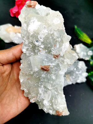 Set of stillbite on apophyllite mineral natural free forms (lot of 6 pcs) -reiki/energy/chakra/healing -2 to 6 inches and 0.86 kg (1.89 lb)