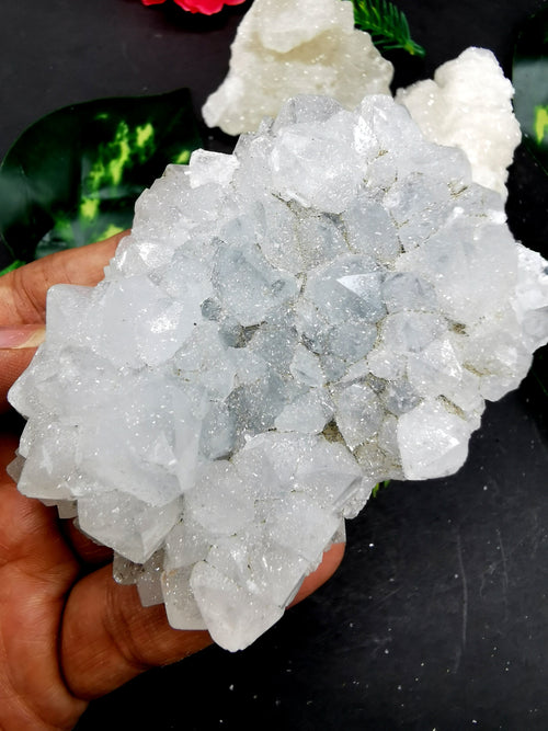 Set of coated calcilte and quartz mineral natural free forms (lot of 3 pcs) -reiki/energy/chakra/healing -2.5 inch and 0.35 kg (0.77 lb)