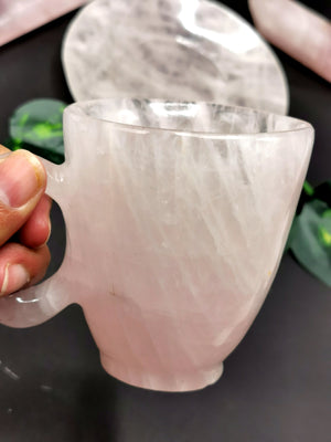 Beautiful Rose Quartz Tea Cup & Saucer - ONLY 1 Cup and 1 Saucer