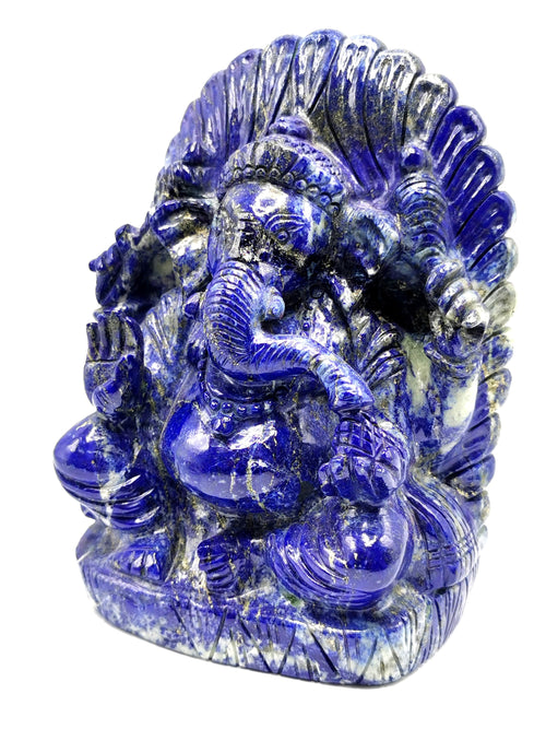 Lapis Lazuli Handmade Carving of Ganesh - Lord Ganesha Idol |Sculpture in Crystals/Gemstones - Reiki/Chakra/Healing - 6.5 inches and 2.08 kg