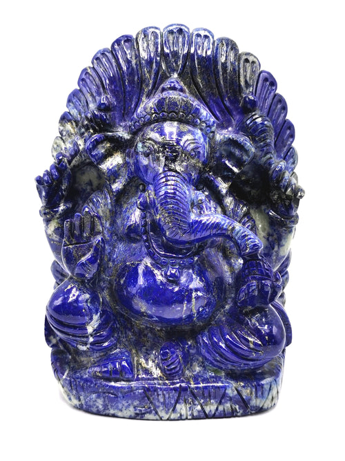 Lapis Lazuli Handmade Carving of Ganesh - Lord Ganesha Idol |Sculpture in Crystals/Gemstones - Reiki/Chakra/Healing - 6.5 inches and 2.08 kg