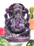 Lepidolite Handmade Carving of Ganesh - Lord Ganesha Idol in Crystals and Gemstones - Reiki/Chakra/Healing - 6 inches and 1.05 kg (2.31 lb)