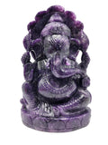 Lepidolite Handmade Carving of Ganesh - Lord Ganesha Idol in Crystals and Gemstones - Reiki/Chakra/Healing - 7.5 inch and 1.54 kg (3.09 lb)