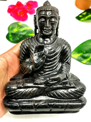 Blue Aventurine Buddha - handmade carving of serene and meditating Lord Buddha - crystal/reiki/healing - 6 inches and 915 gms (2.01 lb)