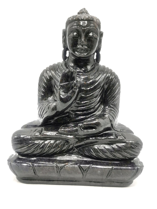 Blue Aventurine Buddha - handmade carving of serene and meditating Lord Buddha - crystal/reiki/healing - 6 inches and 915 gms (2.01 lb)