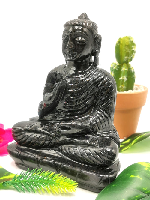 Blue Aventurine Buddha - handmade carving of serene and meditating Lord Buddha - crystal/reiki/healing - 6 inches and 915 gms (2.01 lb)