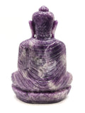 Lepidolite Buddha - handmade carving of serene and meditating Lord Buddha - crystal/reiki/healing - 7.5 inches and 1.34 kg (2.95 lb)
