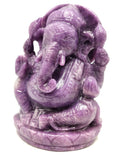 Lepidolite Handmade Carving of Ganesh - Lord Ganesha Idol in Crystals and Gemstones - Reiki/Chakra/Healing - 5.5 inch and 1.05 kg (2.31 lb)