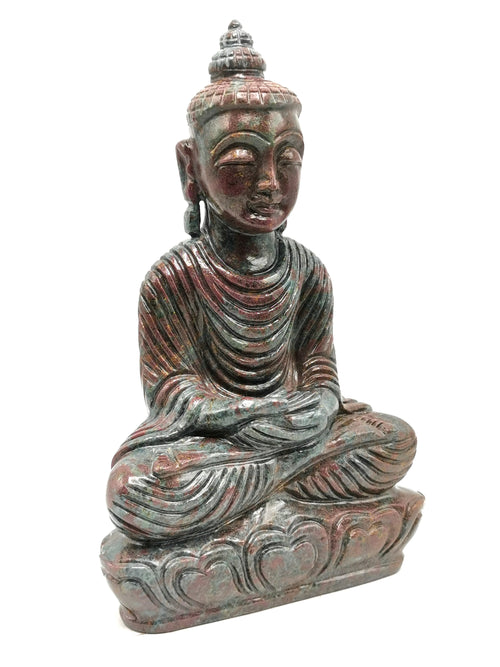 Large Ruby Kyanite Buddha - handmade carving of serene and meditating Lord Buddha - crystal/reiki/healing - 10 inches and 2.65 kg (5.83 lb)