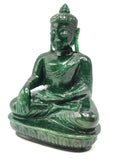 Dark Green Aventurine Buddha - handmade carving of serene and meditating Lord Buddha - crystal/reiki/healing - 7.5 in and 1.53 kg (3.37 lb)