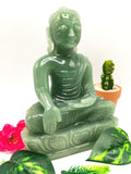 Light Green Aventurine Buddha - handmade carving of serene and meditating Lord Buddha - crystal/reiki/healing - 9 in and 2.34 kg (5.15 lb)