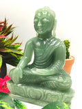 Light Green Aventurine Buddha - handmade carving of serene and meditating Lord Buddha - crystal/reiki/healing - 9 in and 2.34 kg (5.15 lb)