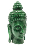 Dark Green Aventurine Buddha Head - handmade carving of serene and meditating Lord Buddha - crystal/reiki - 8 inches and 2.09 kgs (4.60 lb)
