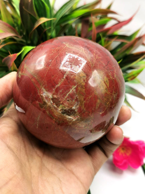 Amazing natural Fancy Jasper stone sphere/ball - Energy/Reiki/Crystal Healing - 3.1 inches (7.75 cms) diameter and 685 gms (1.51 lb)