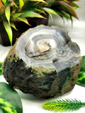 Large two-piece Moss Agate geode / cluster / crystal - reiki/energy/chakra healing - 4 inches (10 cms) and 1.56 kgs (3.43 lb)