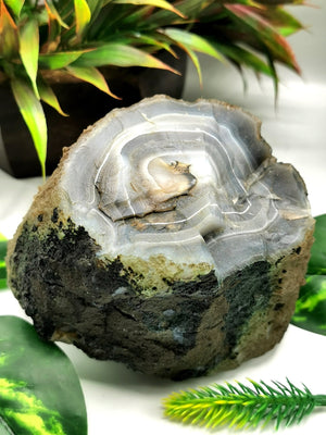 Large two-piece Moss Agate geode / cluster / crystal - reiki/energy/chakra healing - 4 inches (10 cms) and 1.56 kgs (3.43 lb)