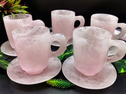 Exquisite Rose Quartz Tea Cup & Saucer - ONLY 1 Cup and 1 Saucer