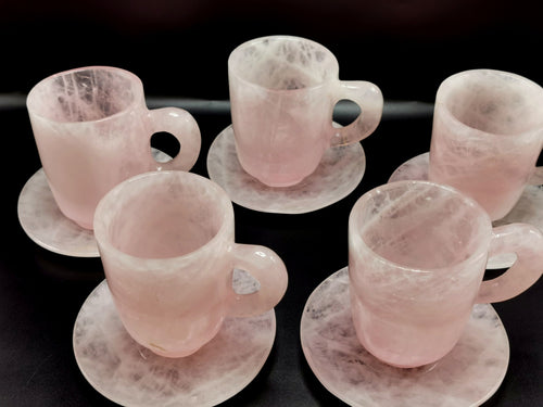 Exquisite Rose Quartz Tea Cup & Saucer - ONLY 1 Cup and 1 Saucer