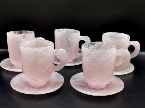 Exquisite Rose Quartz Tea Cup & Saucer - ONLY 1 Cup and 1 Saucer
