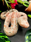Slithering snake carving in sunstone - crystal healing / chakra / reiki / energy - 5.5 inches and 690 gms (1.52 lb)