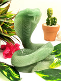 Cobra snake carving in Green Aventurine - 5 in and 0.77 kg (1.69 lb) Animal carving