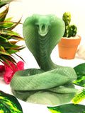 Cobra snake carving in Green Aventurine - 5 in and 0.77 kg (1.69 lb) Animal carving
