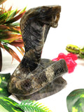 Cobra snake carving in Labradorite stone - crystal healing / chakra / reiki / energy - 5.8 inches and 940 gms (2.07 lb) Animal carving