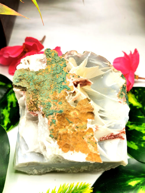 White Baryte mineral crystal natural free form - reiki/energy/chakra/healing - 4 inches and 515 gms (1.13 lb)