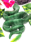 Slithering snake carving in dark green aventurine stone - crystal healing / chakra / reiki / energy - 6 inches and 750 gms (1.65 lb)