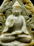 Ivory Agate Buddha - handmade carving of serene and meditating Lord Buddha - crystal/reiki/healing - 9 inches and 4.38 kg (9.64 lb)