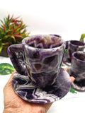 Beautiful Chevron Amethyst Tea Cup & Saucer - ONLY 1 Cup and 1 Saucer