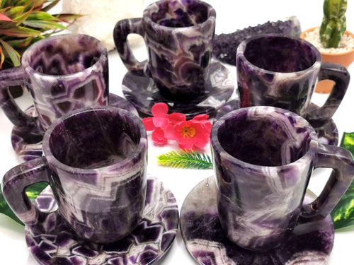 Beautiful Chevron Amethyst Tea Cup & Saucer - ONLY 1 Cup and 1 Saucer
