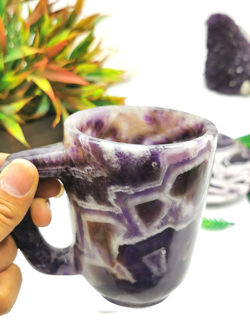 Beautiful Chevron Amethyst Tea Cup & Saucer - ONLY 1 Cup and 1 Saucer